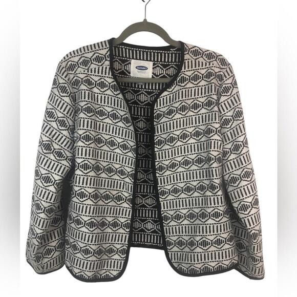 Old Navy Jackets & Blazers - Old Navy Jacket Cardigan Short Boxy No Buttons Unlined Geometric Lightweight